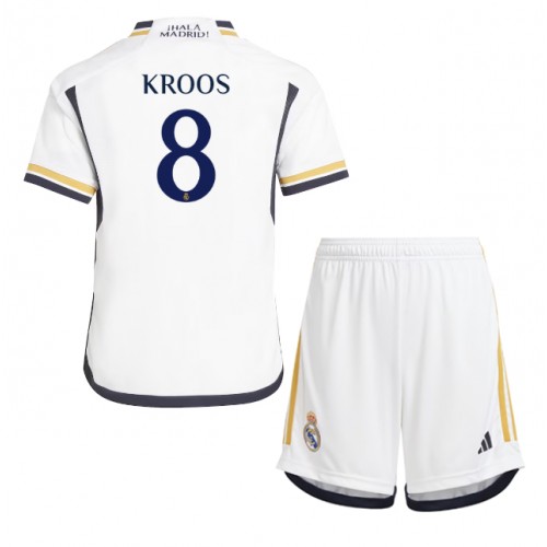 Fotballdrakt Barn Real Madrid Toni Kroos #8 Hjemmedraktsett 2023-24 Kortermet (+ Korte bukser)